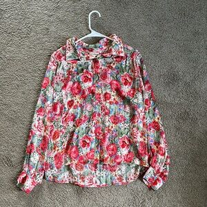 Floral Button-Up Blouse